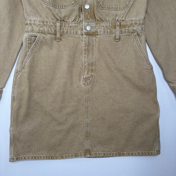 Madewell Tan Denim Jacket Dress - Picture 3 of 8
